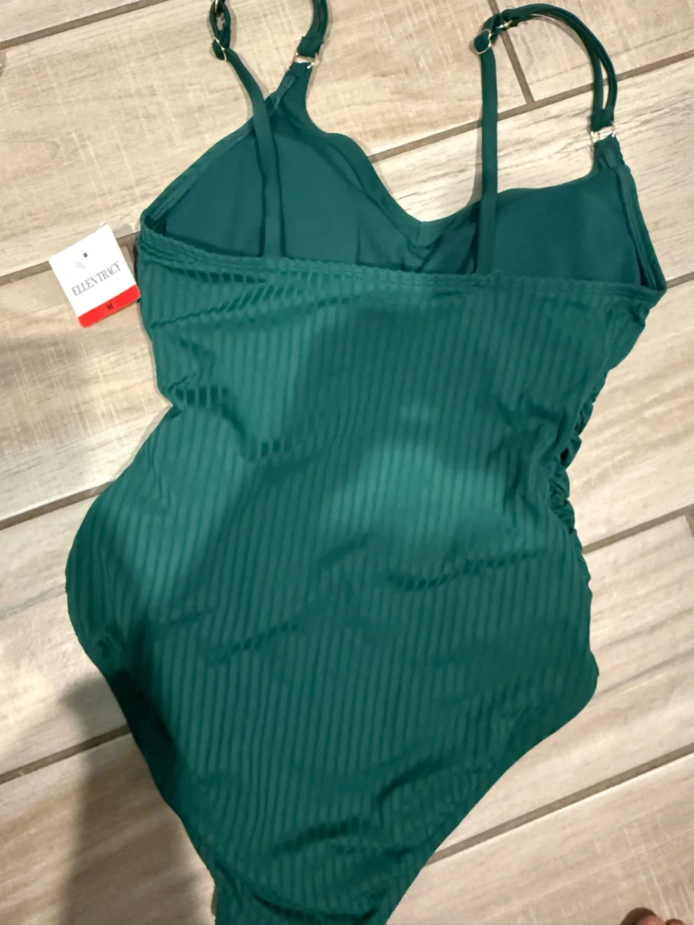 Ellen Tracy Emerald Green swimsuit with adjustable straps size Medium NWT